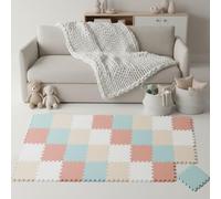 LittleTom 36 Pièces Tapis de Sol Bébé dès Le Premier Mois - 30x30 cm Dalles en Mousse EVA - Surface de Jeu Douce pour l'Éveil - Carrés Puzzle Antidérapants - Revêtement pour la Chambre des Petits