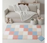 LittleTom 36 Pièces Tapis de Sol Bébé dès Le Premier Mois - 30x30 cm Dalles en Mousse EVA - Surface de Jeu Douce pour l'Éveil - Carrés Puzzle Antidérapants - Revêtement pour la Chambre des Petits