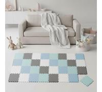 LittleTom 36 Pièces Tapis de Sol Bébé dès Le Premier Mois - 30x30 cm Dalles en Mousse EVA - Surface de Jeu Douce pour l'Éveil - Carrés Puzzle Antidérapants - Revêtement pour la Chambre des Petits