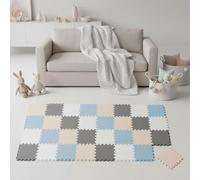 LittleTom 36 Pièces Tapis de Sol Bébé dès Le Premier Mois - 30x30 cm Dalles en Mousse EVA - Surface de Jeu Douce pour l'Éveil - Carrés Puzzle Antidérapants - Revêtement pour la Chambre des Petits