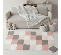 LittleTom 36 Pièces Tapis de Sol Bébé dès Le Premier Mois - 30x30 cm Dalles en Mousse EVA - Surface de Jeu Douce pour l'Éveil - Carrés Puzzle Antidérapants - Revêtement pour la Chambre des Petits