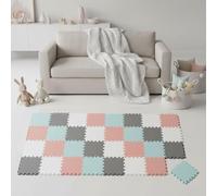 LittleTom 36 Pièces Tapis de Sol Bébé dès Le Premier Mois - 30x30 cm Dalles en Mousse EVA - Surface de Jeu Douce pour l'Éveil - Carrés Puzzle Antidérapants - Revêtement pour la Chambre des Petits