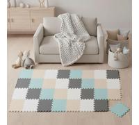 LittleTom 36 Pièces Tapis de Sol Bébé dès Le Premier Mois - 30x30 cm Dalles en Mousse EVA - Surface de Jeu Douce pour l'Éveil - Carrés Puzzle Antidérapants - Revêtement pour la Chambre des Petits