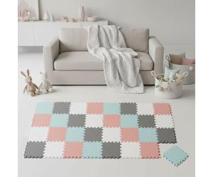 LittleTom 36 Pièces Tapis de Sol Bébé dès Le Premier Mois - 30x30 cm Dalles en Mousse EVA - Surface de Jeu Douce pour l'Éveil - Carrés Puzzle Antidérapants - Revêtement pour la Chambre des Petits