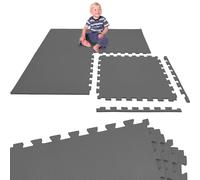 LittleTom 4 Pièces Tapis de Sol pour Enfants - 50x50 cm Dalles en Mousse EVA - Surface de Jeu Douce pour Bambins et Jeunes Enfants - Carrés Puzzle Antidérapants - Revêtement pour la Chambre des Petits