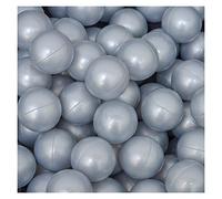 LittleTom 50 Boules argentees pour Piscine a balles Bebe 5,5 cm en Plastique PE - balles legeres pour Parc de Jeu ou Tente - Jouet pour Interieur et Exterieur