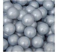 LittleTom 50 Boules en PE 5,5cm de diamètre pour remplir piscine bébé Argenté Argenté G
