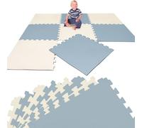 LittleTom 8 Pièces Tapis de Sol pour Enfants - 50x50 cm Dalles en Mousse EVA - Surface de Jeu Douce pour Bambins et Jeunes Enfants - Carrés Puzzle Antidérapants - Revêtement pour la Chambre des Petits