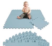 LittleTom 9 Pièces Tapis de Sol Bébé dès Le Premier Mois - 30x30 cm Dalles en Mousse EVA - Surface de Jeu Douce pour l'Éveil - Carrés Puzzle Antidérapants - Revêtement pour la Chambre des Petits