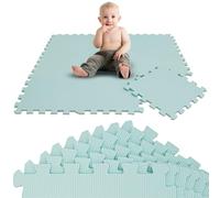 LittleTom 9 Pièces Tapis de Sol Bébé dès Le Premier Mois - 30x30 cm Dalles en Mousse EVA - Surface de Jeu Douce pour l'Éveil - Carrés Puzzle Antidérapants - Revêtement pour la Chambre des Petits