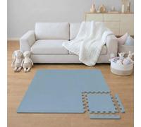 LittleTom 9 Pièces Tapis Puzzle Enfant - Certifié TÜV - 30x30 cm Dalles en Mousse EVA avec Bordures - Surface de Jeu pour l'Éveil - Carrés Puzzle Antidérapants - Revêtement pour Chambre des Petits