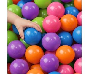 LittleTom Dès la Naissance 450 Balles Piscine Bébé - 5,5cm Boules Plastique Colorées Sécurisées sans BPA - Jeu Éveil Motricité Enfant - Accessoires Tente Parc Intérieur Extérieur Jardin Maison Crèche