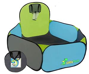 LittleTom Piscine à Boules Pop-up avec Panier pour Jouer Basket 120x100cm Bleu