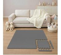 LittleTom 9 Pièces Tapis de Sol Bébé dès Le Premier Mois - 30x30 cm Dalles en Mousse EVA avec Bordures - Surface de Jeu pour l'Éveil - Carrés Puzzle Antidérapants - Revêtement pour Chambre des Petits