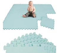 LittleTom Tapis de Jeux Puzzle pour bébé Bleu - 18 pièces de 30x30 cm - Tapis d’éveil 180x90 cm pour Enfants - Tapis de Sol de Protection pour Chambre d’Enfant - Mousse EVA