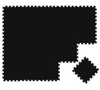 LittleTom Tapis de Jeux Puzzle pour bébé Noir - 18 pièces de 30x30 cm - Tapis d’éveil 180x90 cm pour Enfants - Tapis de Sol de Protection pour Chambre d’Enfant