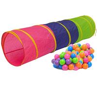 LittleTom Tunnel pour Jouer et Marcher à Quatre Pattes 180x46cm INCL 200 Balles