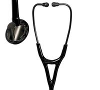 Littmann Master Cardiology Stéthoscope Adulte, 2176, Tubulure Noire | Pavillon en acier inoxydable Smoke. Meilleure réponse acoustique de la gamme mécanique Littmann. Pour médecins et étudiants