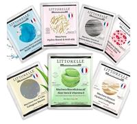 Littorelle - 7 Masques Beauté Visage & Lèvres - Made in France - Hydratant, Apaisant, Anti-Age au Collagène, Acide Hyaluronique, Aloe Vera, Charbon Actif - 1 Masque Certifié Bio COSMOS ORGANIC