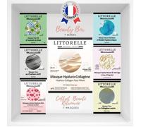 Littorelle ? Coffret 7 Masques Beauté Visage - Made In France ? Tissu Hydratant, Anti-Age, Collagène, Peel-Off, Liftant, Lèvre