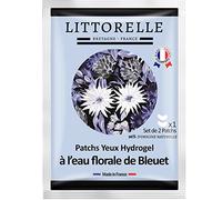 Littorelle - N°7 Patch Yeux Hydrogel à l’eau florale de Bleuet - Made in France - Hydrate, Apaise et et Illumine le regard - Anti-cernes - Anti-poches - Soin Yeux fatigués