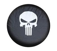 LITTOU Pneu de Rechange Universelle Coque 4 WD 4 x 4 Spot Tête de Mort Cuir Souple étui Protecteur (CRÂNE, 15 "pour Diamètre 27 '' - 29 '')