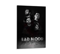 LITTPU Bad Blood Poster Art Dark Wall Print Unique Home Decor Modern Black and White Artwork Stylish Living Room Decoration Contemporary Graphic Print Gift 50,8 x 76,2 cm Encadré