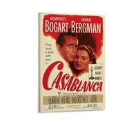 LITTPU Casablanca Affiche de film classique Humphrey Bogart Ingrid Bergman Décoration murale vintage Décoration d'intérieur rétro Idée cadeau 40,6 x 61 cm