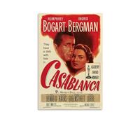 LITTPU Casablanca Affiche de film classique Humphrey Bogart Ingrid Bergman Décoration murale vintage Décoration d'intérieur rétro Idée cadeau 30,5 x 45,7 cm Sans cadre