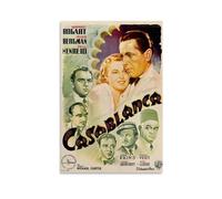 LITTPU Casablanca Affiche de film - Décoration murale classique vintage - Humphrey Bogart Ingrid Bergman - Décoration cinématographique rétro pour la maison ou le bureau - 20,3 x 30,5 cm - Sans cadre