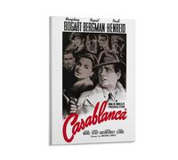 LITTPU Casablanca Affiche de film vintage classique Décoration murale Humphrey Bogart Ingrid Bergman Noir et blanc 61 x 91,4 cm