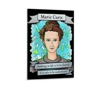 LITTPU Marie Curie Poster Art mural inspirant Citation scientifique Décor Style vintage Illustration icône féministe Décoration de maison ou de bureau Idée cadeau unique pour femme 61 x 91,4 cm