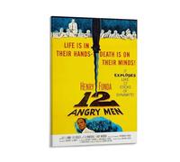 LITTPU Poster de film 12 Angry Men - Décoration murale classique - Drame juridique vintage - Scène d'audience - Cadeau unique pour les amateurs de cinéma - 30,5 x 45,7 cm - Encadré