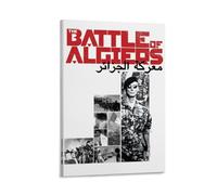 LITTPU Poster de la bataille d'Alger - Décoration murale vintage pour la maison - Histoire cinématographique - Noir et blanc - Cadeau pour amateur de cinéma - Cadeau rétro - 20,3 x 30,5 cm - Encadré