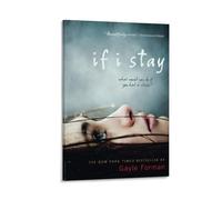 LITTPU Poster « If I Stay » - Décoration murale inspirante - Citation littéraire - Cadeau pour les amateurs de livres - Esthétique moderne pour chambre à coucher ou salon - 61 x 91,4 cm - Cadre