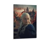LITTPU Poster mural fantastique - Impression dragon et château - Décoration d'intérieur mythique - Œuvre d'art unique pour salon, chambre à coucher, cadeau pour les fans de contes épiques et légendes