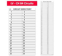 Littversions 1 lot de 84 circuits de rechange pour coupe-circuit électrique Eaton - Étiquettes autocollantes CKTDIR en vinyle