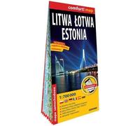 Lituanie Lettonie Estonie carte routière laminée 1:700 000