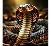 Lituor 5D Cobra Diamond Painting,DIY Round 95x95 cm Broderie Diamant Painting Kit Complet,Animal Art du Diamant Peinture Strass Point de Croix Painting pour Adultes Débutants Murale Décor