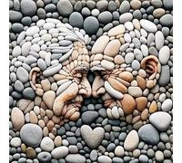 Lituor 5D Vieil homme de pierre Diamond Painting,DIY Square 95x95 cm Broderie Diamant Painting Kit Complet,Couple heureux Art du Diamant Peinture Strass Painting pour Adultes Murale Décor