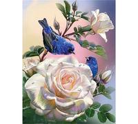 Lituor Diamond Painting Kit pour Adulte Débutant,carré 5D DIY Broderie Diamant Painting Kit Complet,Oiseau Rose Peinture Diamant Strass Point de Croix Cristal Painting pour Murale Décoration 40x60 cm