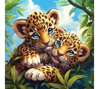 Lituor Léopard Peinture Diamant Adulte,DIY Carré Art du Diamant Painting Kit Complet,5D Broderie Animaux Diamond Painting pour Adultes Point de Croix Cristal Painting pour Murale Décor 65x65 cm