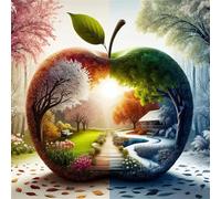 Lituor Saison fantastique Peinture Diamant Adulte,DIY Carré Art du Diamant Painting Kit Complet,5D Broderie Paysage spatial Diamond Painting Point de Croix Painting pour Murale Décor 45x45 cm