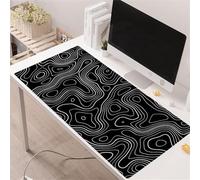 Lituor Tapis de Souris de Jeu 1200x600x2mm,sous Main Bureau avec Base en Caoutchouc Antidérapant,Grand Tapis de Souris XXL pour PC et Ordinateur Portable,Carte topographique Noire