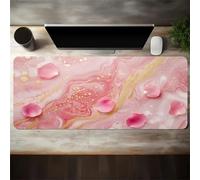 Lituor Tapis de Souris de Jeu 1200x600x3mm,sous Main Bureau avec Base en Caoutchouc Antidérapant,Grand Tapis de Souris XXL pour PC et Ordinateur Portable,Pétales Roses fluides