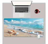 Lituor Tapis de Souris de Jeu 600x400x2mm,sous Main Bureau avec Base en Caoutchouc Antidérapant,Grand Tapis de Souris XXL pour PC et Ordinateur Portable,Coquillages du Paysage