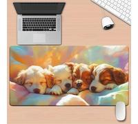 Lituor Tapis de Souris de Jeu 700x400x3mm,sous Main Bureau avec Base en Caoutchouc Antidérapant,Grand Tapis de Souris XXL pour PC et Ordinateur Portable,Chiens de Compagnie Mignons