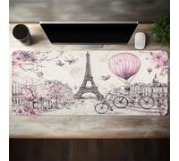 Lituor Tapis de Souris de Jeu 800x400x2mm,sous Main Bureau avec Base en Caoutchouc Antidérapant,Grand Tapis de Souris XXL pour PC et Ordinateur Portable,Paysages de Rue parisiens