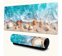 Lituor Tapis de Souris de Jeu 900x300x2mm,sous Main Bureau avec Base en Caoutchouc Antidérapant,Grand Tapis de Souris XXL pour PC et Ordinateur Portable,Paysage de Coquillages de Plage