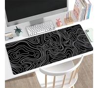 Lituor Tapis de Souris de Jeu 900x300x2mm,sous Main Bureau avec Base en Caoutchouc Antidérapant,Grand Tapis de Souris XXL pour PC et Ordinateur Portable,Topographie de la Ligne Blanche